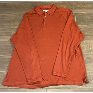 Tommy Bahama Men's Red 1/4 Button Long Sleeve Pullover Size XXL Silk Blend
